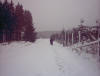 (re) monte vers le plateau des Hautes Fagnes. La neige commence  tomber.